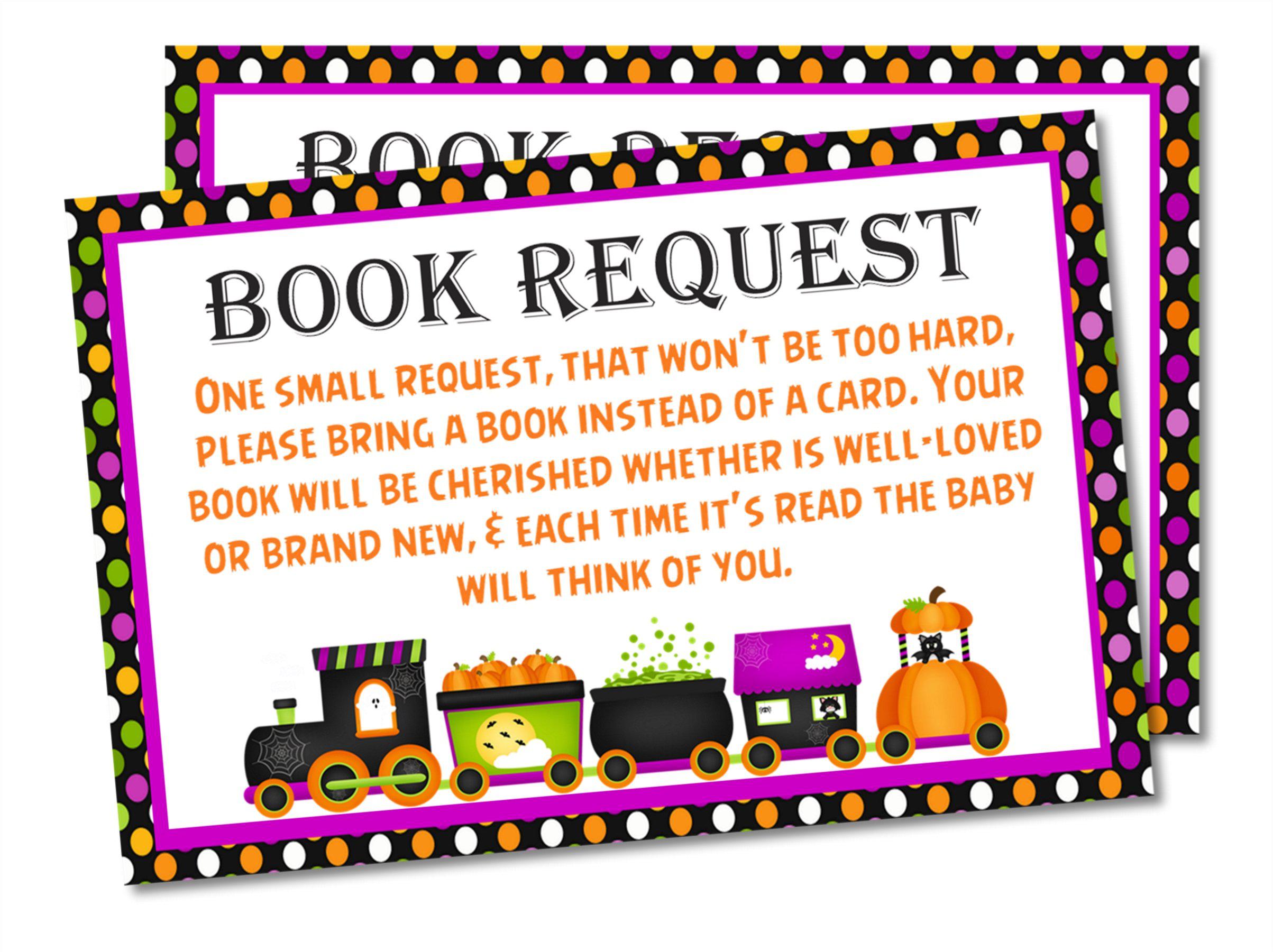 Halloween Book Request Cards