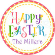 Happy Easter typography sticker with colorful lettering