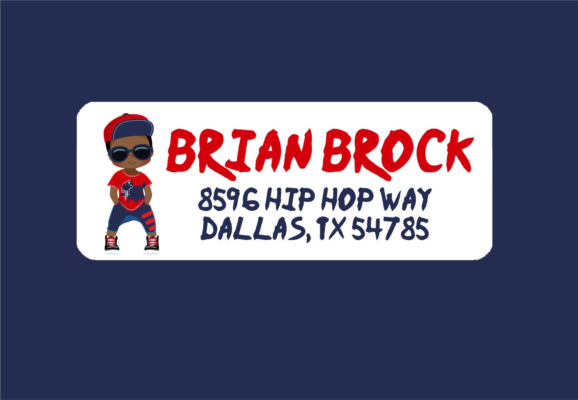 Hip Hop Address Labels For Boys