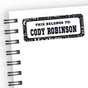 Hockey school name labels with black sports text background