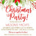 Holiday party invitation with seasonal floral artwork and personalized party details