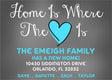 Home Is Where The Heart Is moving announcement with heart design