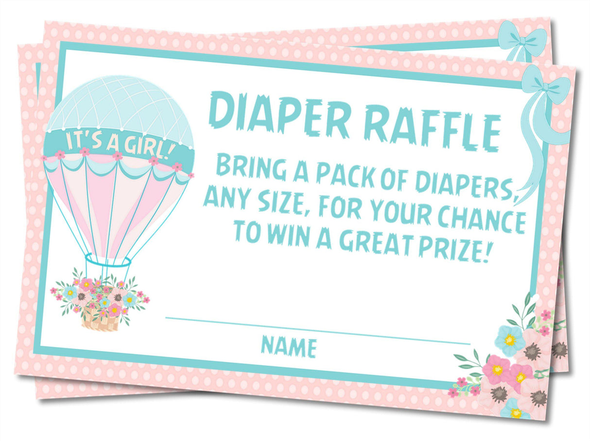 Hot Air Balloon Diaper Raffle Tickets