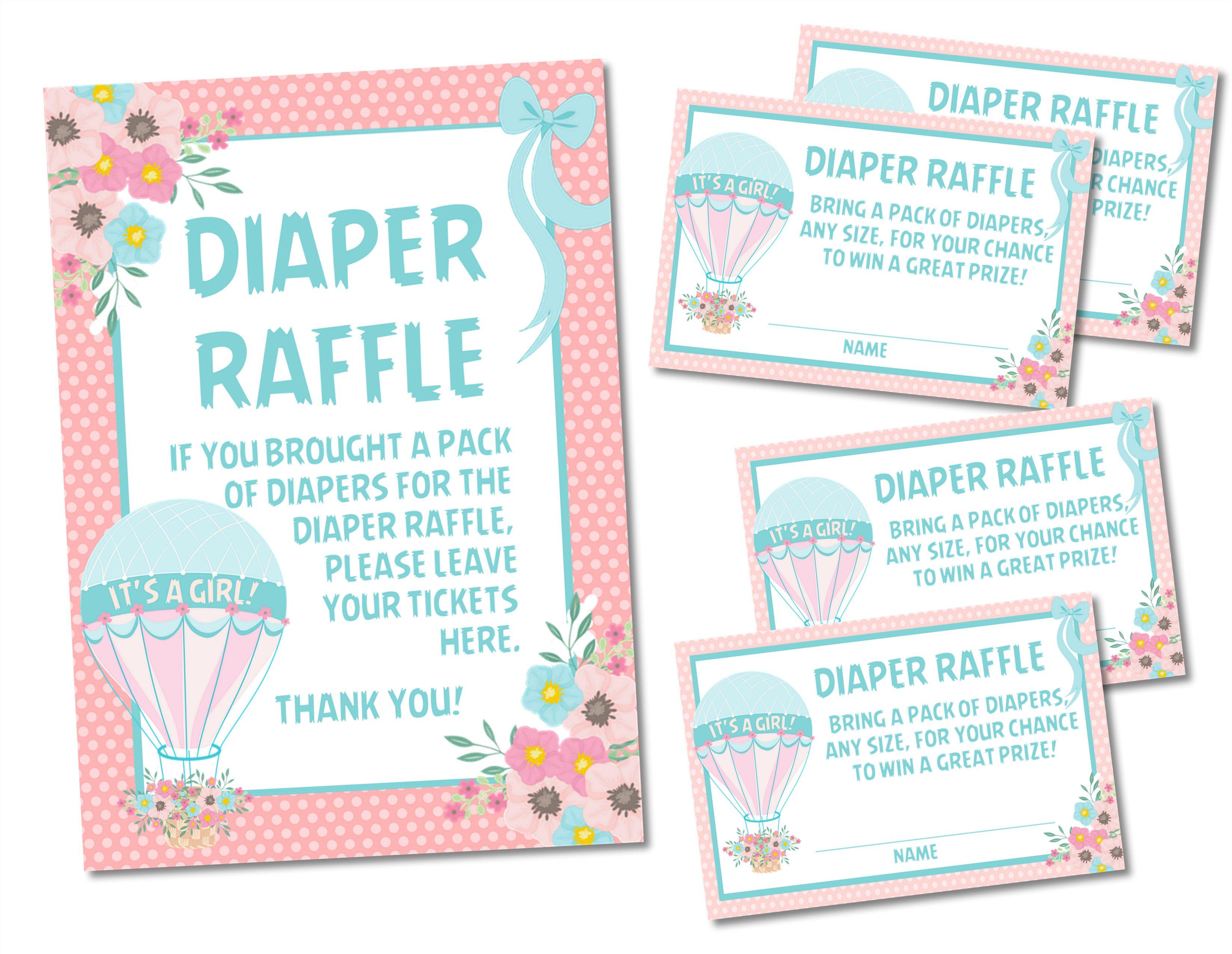 Hot Air Balloon Diaper Raffle Tickets