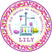 Hot pink science beaker birthday sticker with colorful experiments