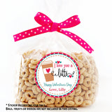 I love you a latte Valentine sticker for school exchange