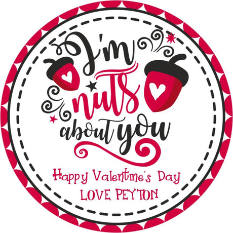 I’m Nuts About You personalized Galentine sticker