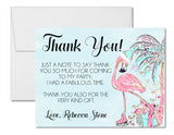 Ice Skating Flamingo Birthday Thank You Cards