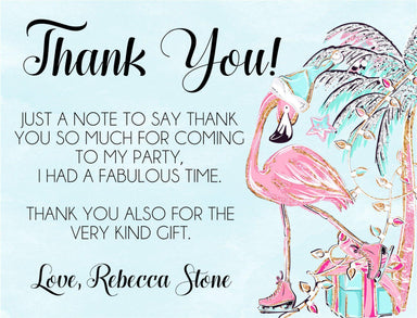 Ice Skating Flamingo Birthday Thank You Cards