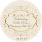 Ivory and gold Christening stickers with decorative cross