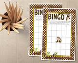 Jungle Monkey Baby Shower Bingo Cards