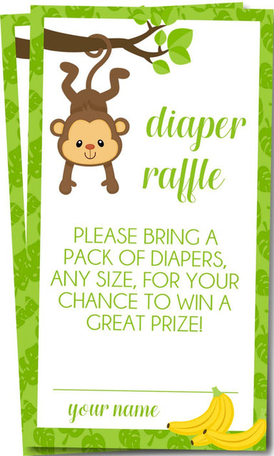 Jungle Monkey Diaper Raffle Tickets