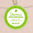 Jungle foliage birthday party sticker with greenery theme