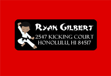 Karate Address Labels For Boys