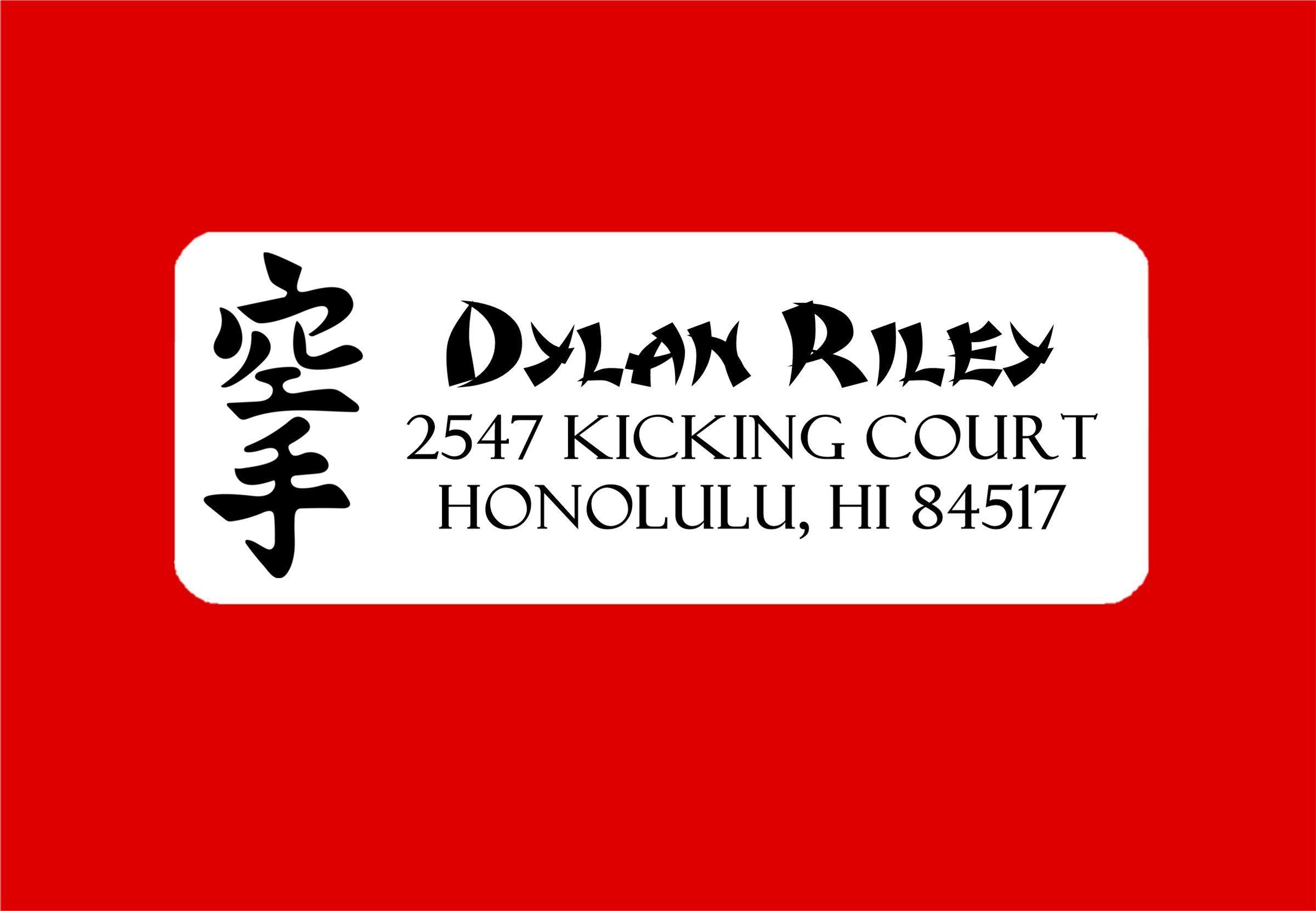 Karate Address Labels