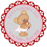 Kids Valentine sticker with cute cupid bear