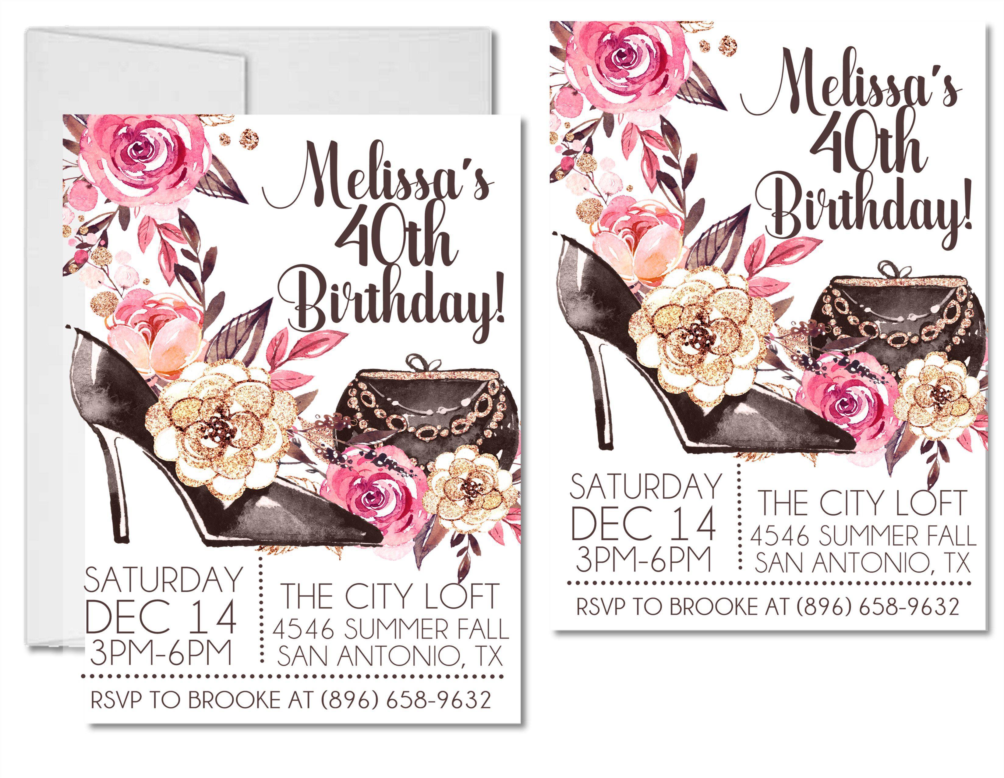 Ladies Birthday Party Invitations