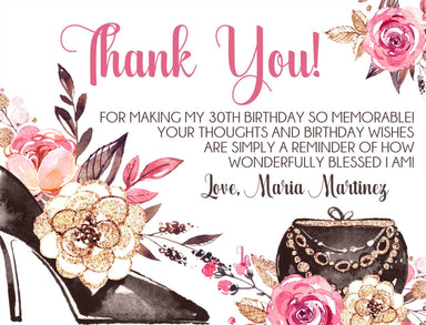 Ladies Birthday Thank You Cards