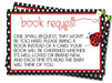 Ladybug Book Request Cards