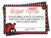 Ladybug Diaper Raffle Tickets