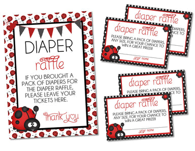 Ladybug Diaper Raffle Tickets