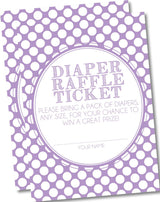 Lavender Polka Dot Diaper Raffle Tickets