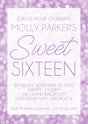 Lavender Sweet 16 Party Invitations