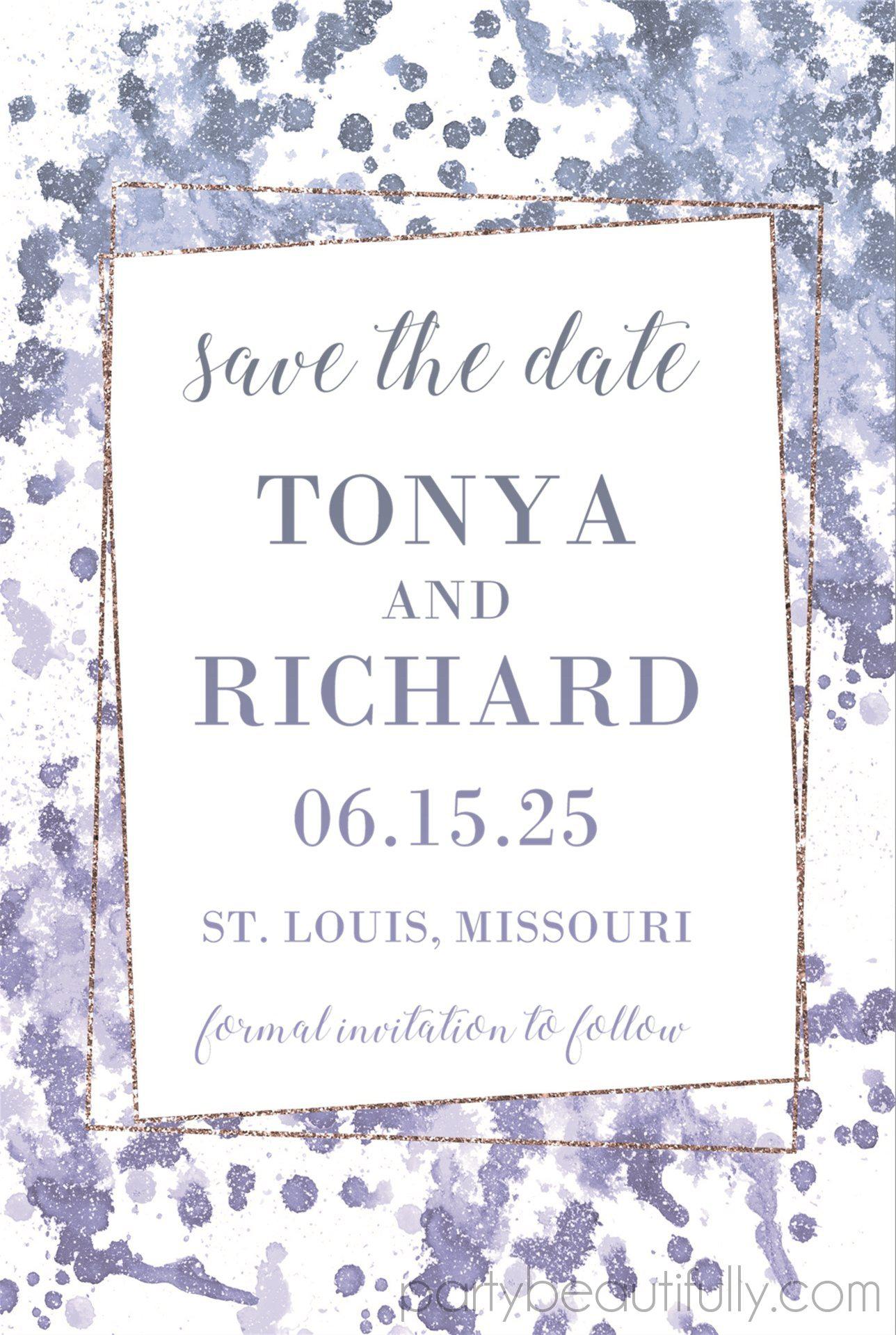 Lavender Wedding Save The Date Cards