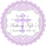 Lavender damask christening sticker with decorative frame