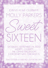Lavender invitation cards teen birthday party style