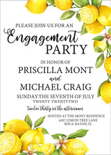 Lemon Engagement Party Invitations
