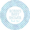 Light blue watercolor raindrop baby shower sticker