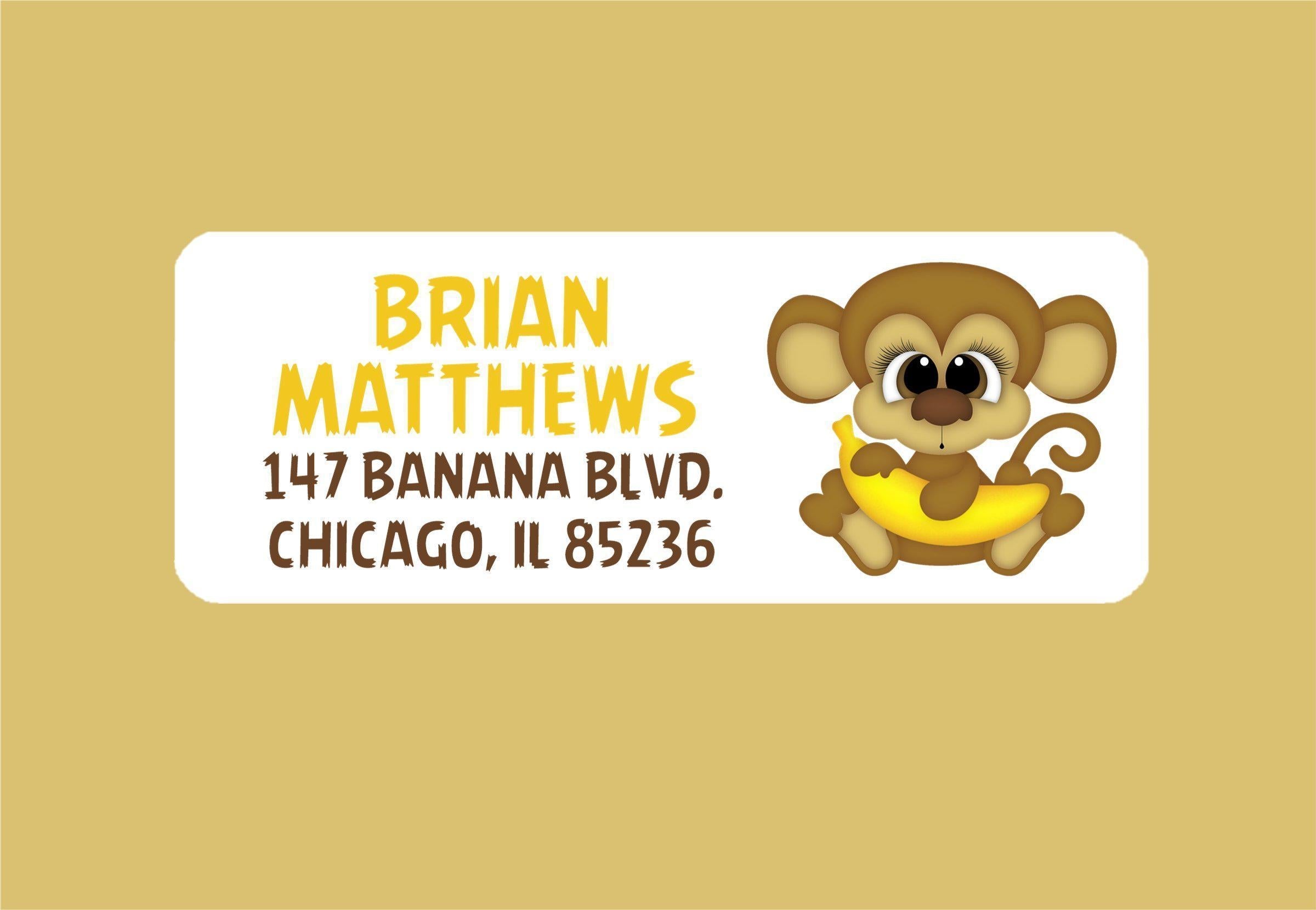 Little Monkey Address Labels