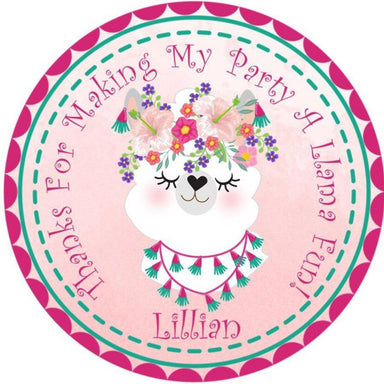 Llama Birthday Party Stickers