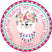 Llama birthday sticker with floral crown and tassels
