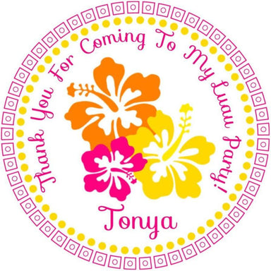 Luau Birthday Party Stickers