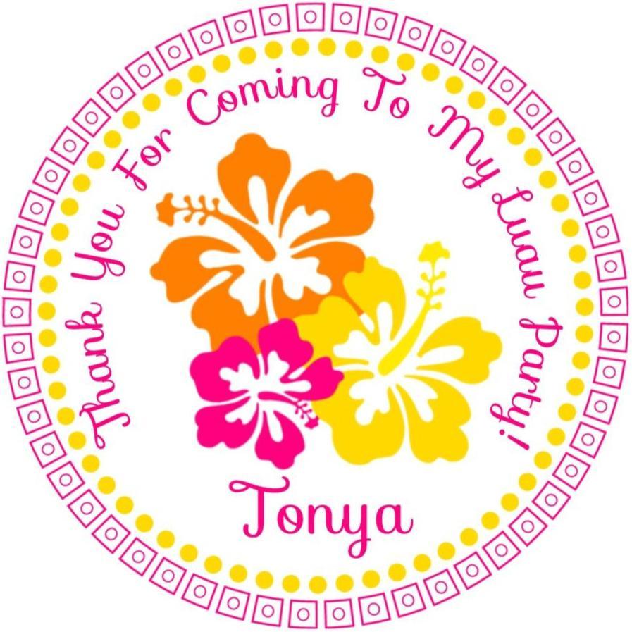 Luau Birthday Party Stickers