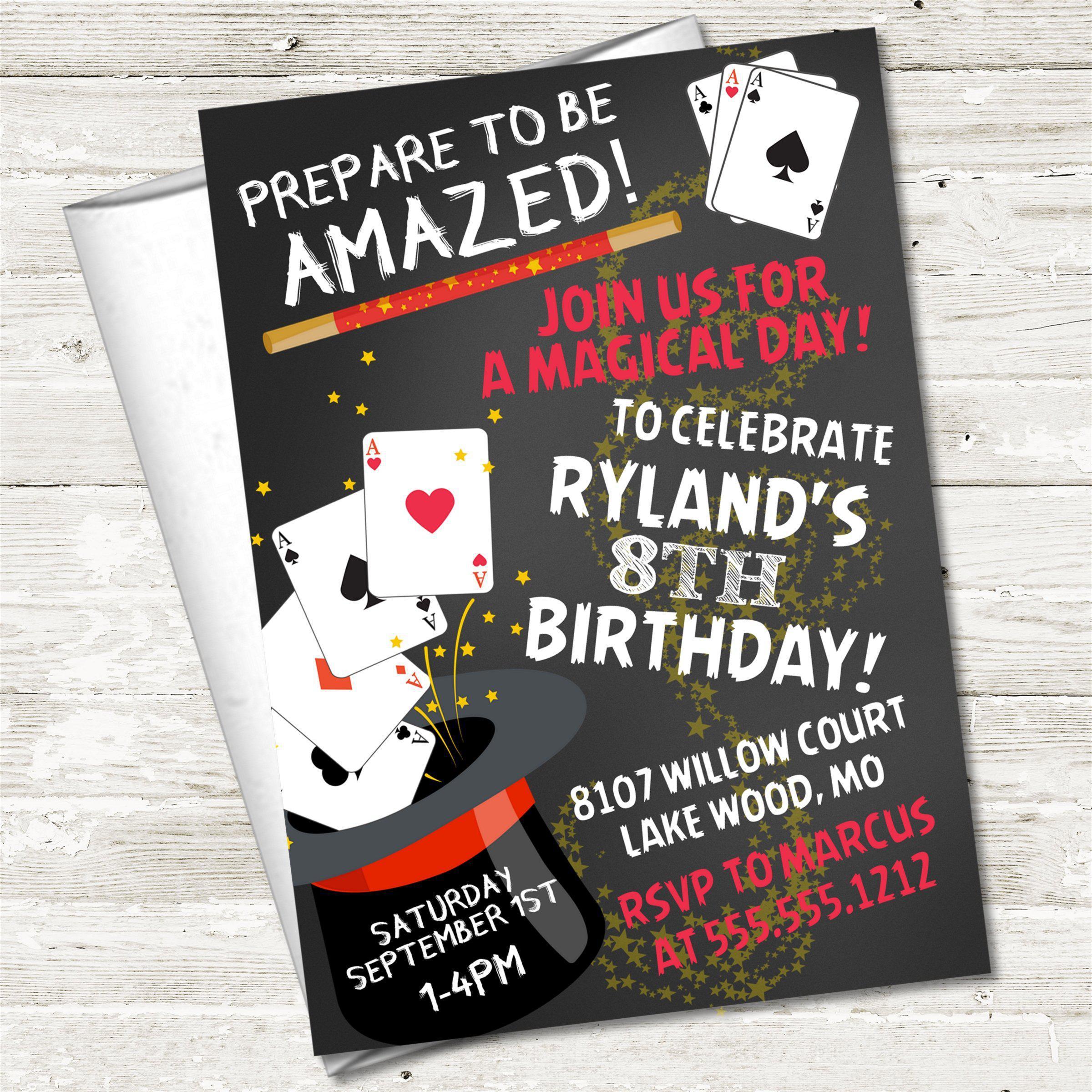 Magic Birthday Party Invitations