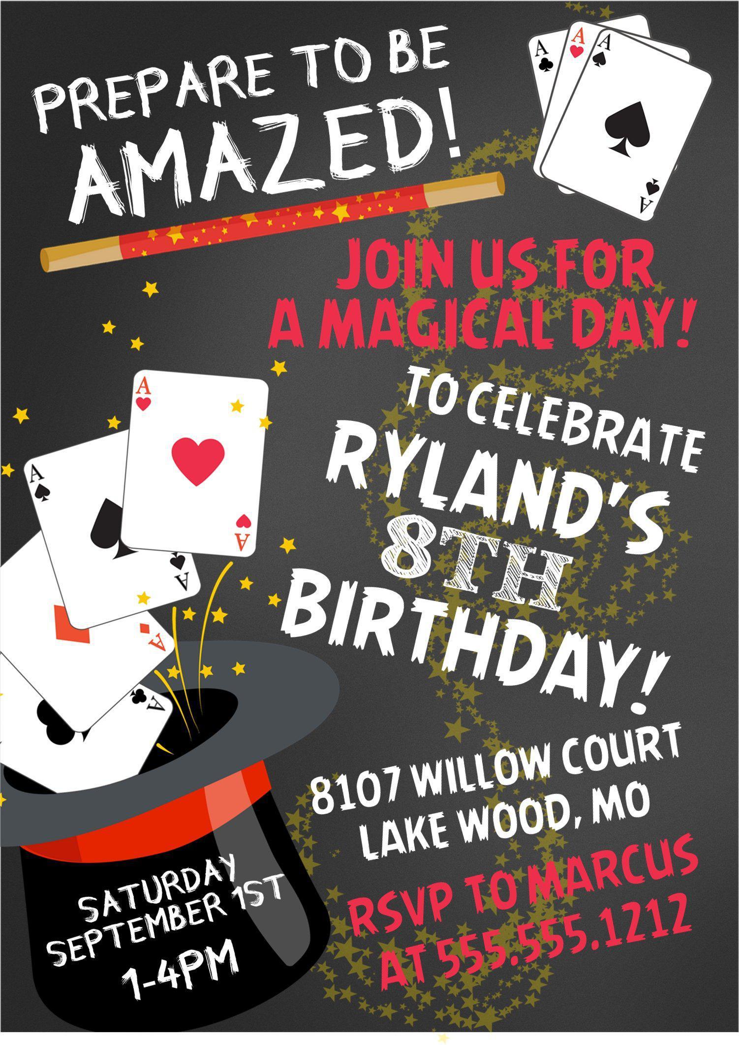 Magic Birthday Party Invitations