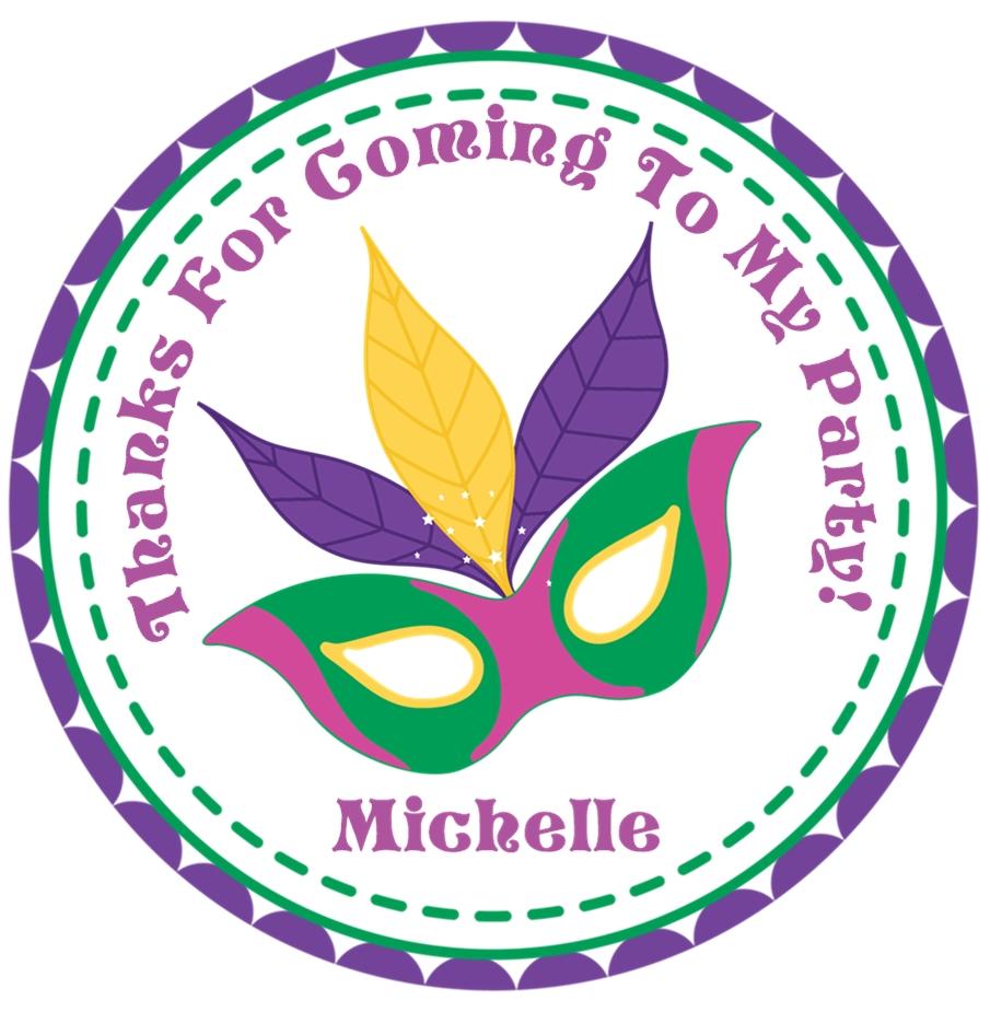 Mardi Gras masquerade mask party sticker