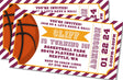 Maroon And Gold Basketball Birthday Party Ticket Invitations