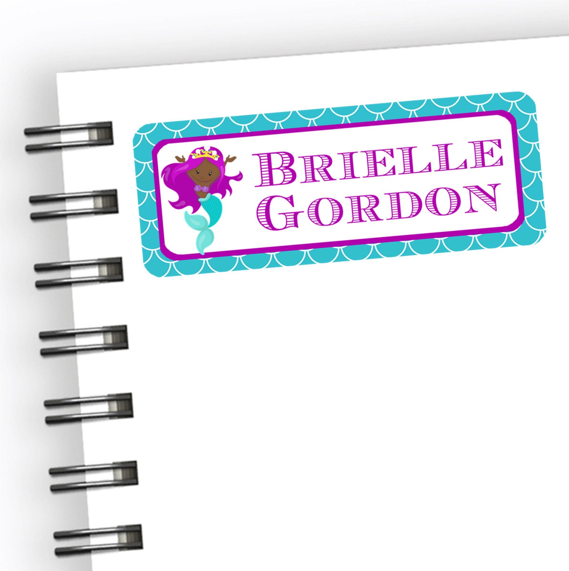 Mermaid Back To School Supply Name Labels