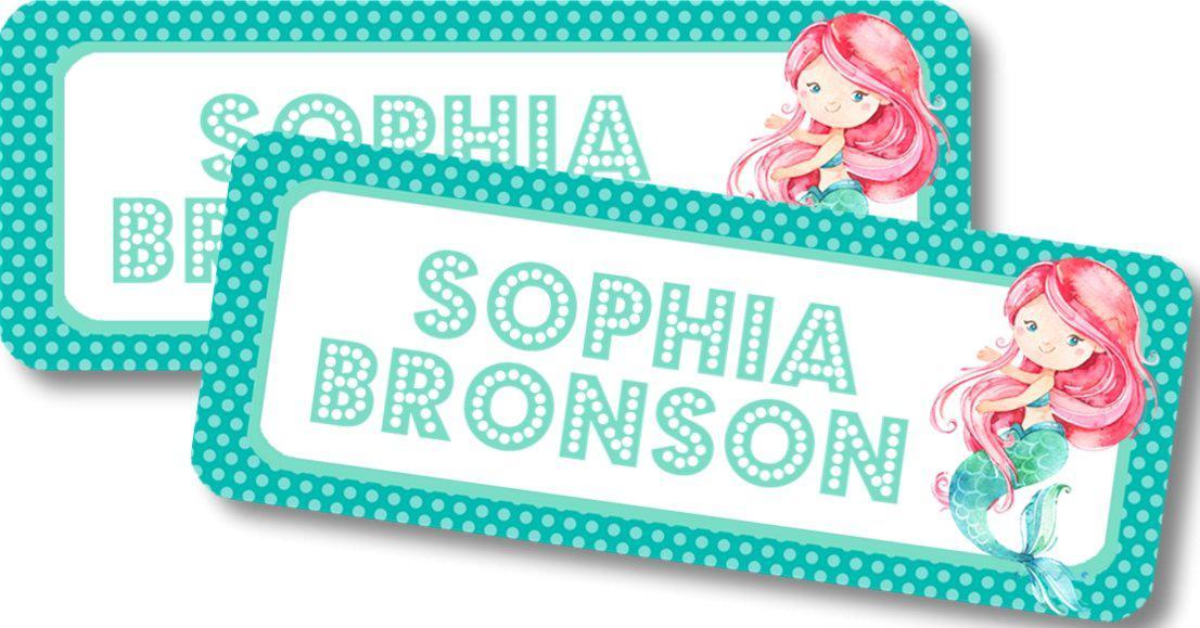 Mermaid Back To School Supply Name Labels