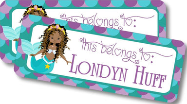 Mermaid Back To School Supply Name Labels