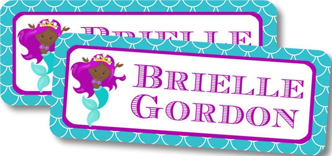 Mermaid Back To School Supply Name Labels