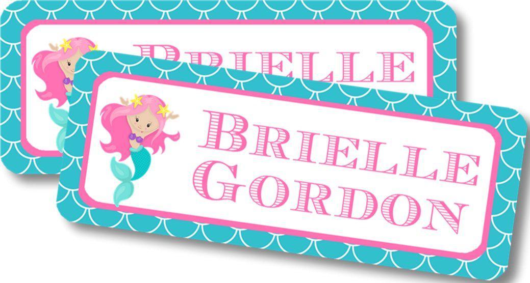 Mermaid Back To School Supply Name Labels