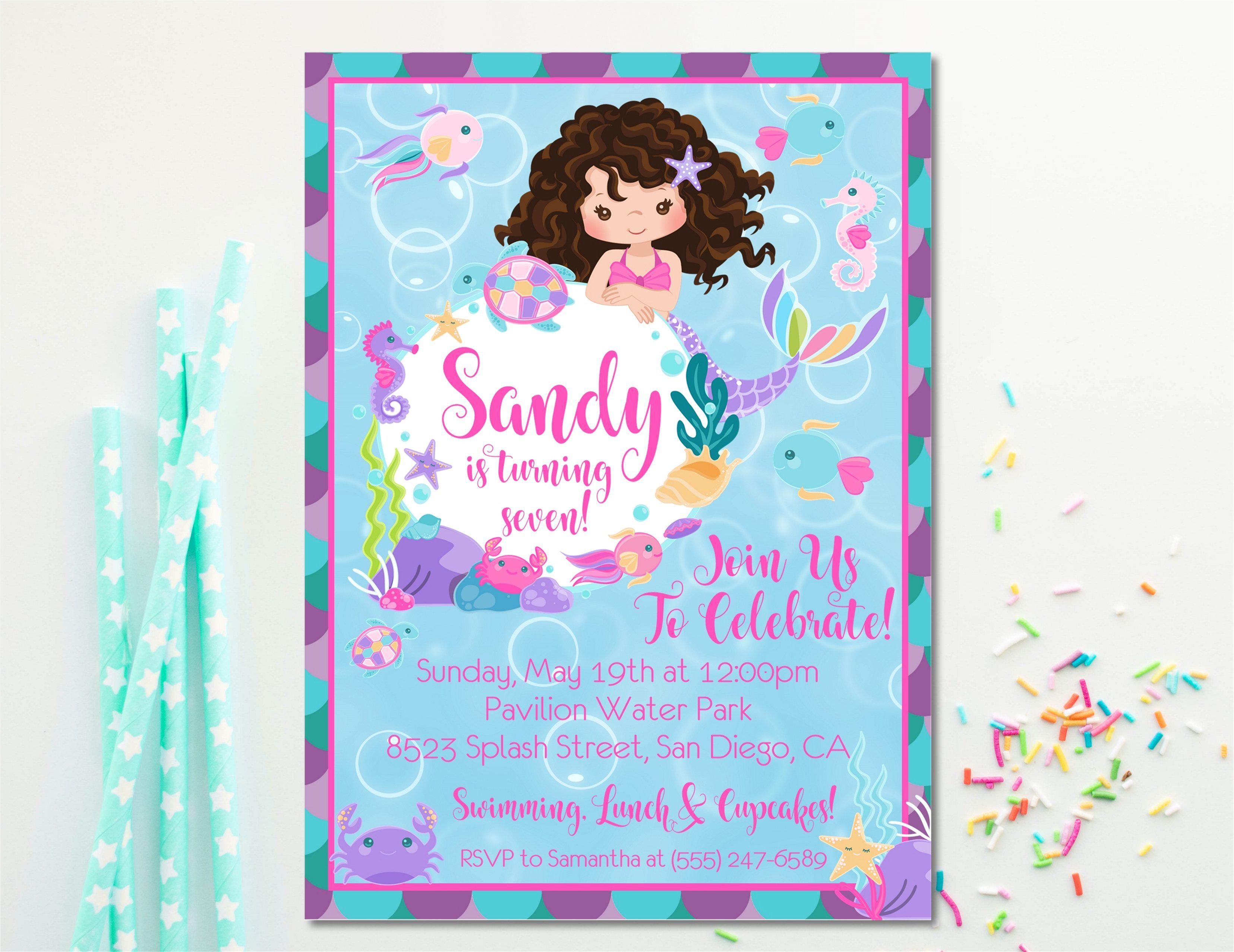 Mermaid Birthday Party Invitations