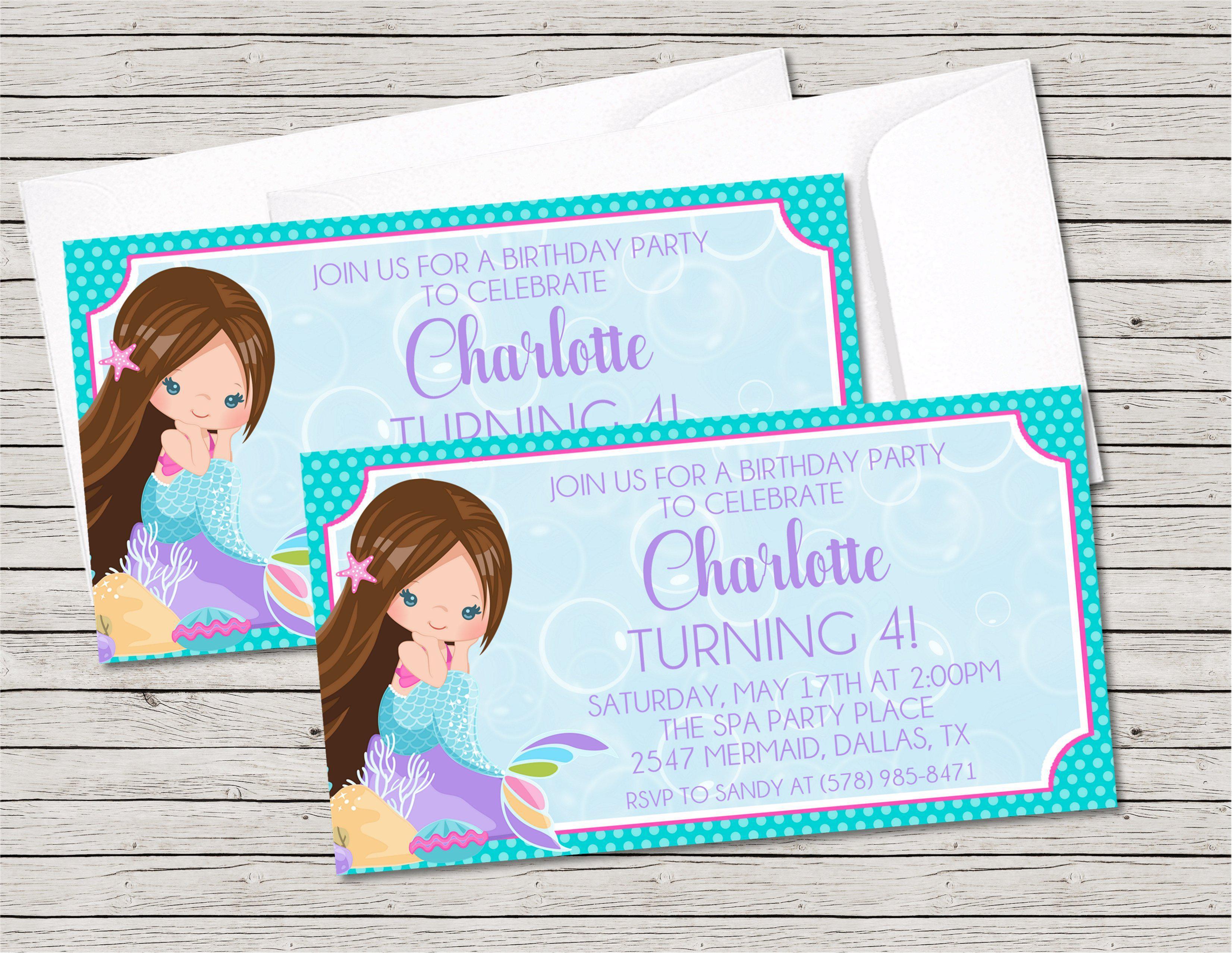 Mermaid Birthday Party Invitations