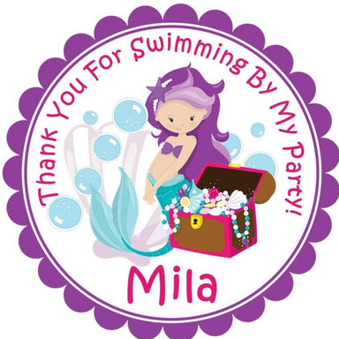 Mermaid Birthday Party Stickers