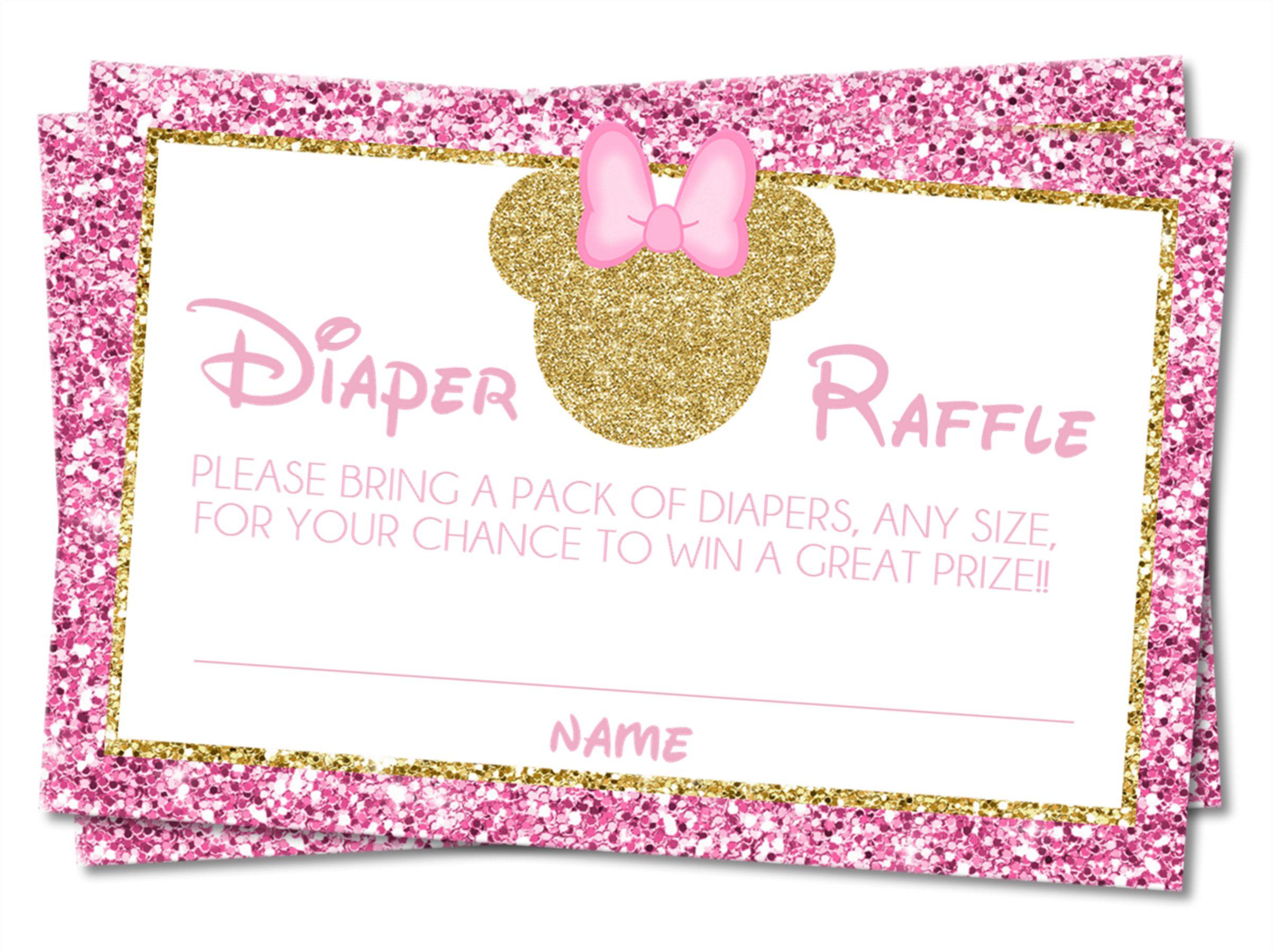 Minnie Mouse Diaper Raffle Tickets